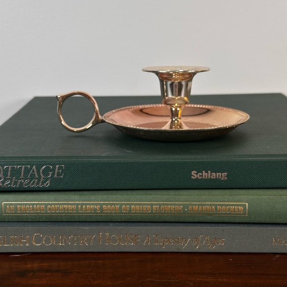 Vintage Lecellier Copper Chamber Stick Candle Holder Handle - Picture 4 of 5